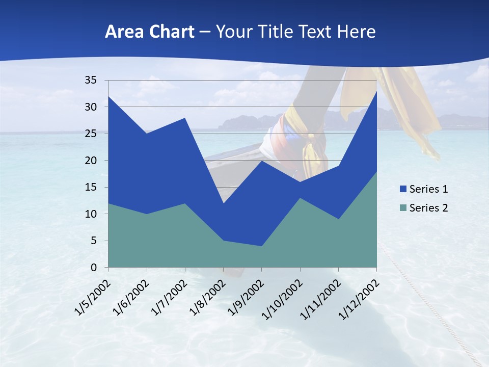 A Boat In The Water With A Blue Sky In The Background PowerPoint Template