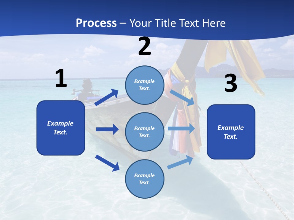 A Boat In The Water With A Blue Sky In The Background PowerPoint Template