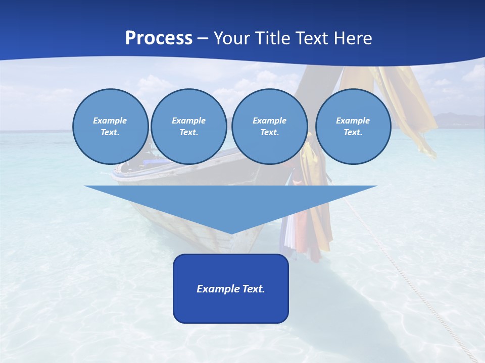 A Boat In The Water With A Blue Sky In The Background PowerPoint Template