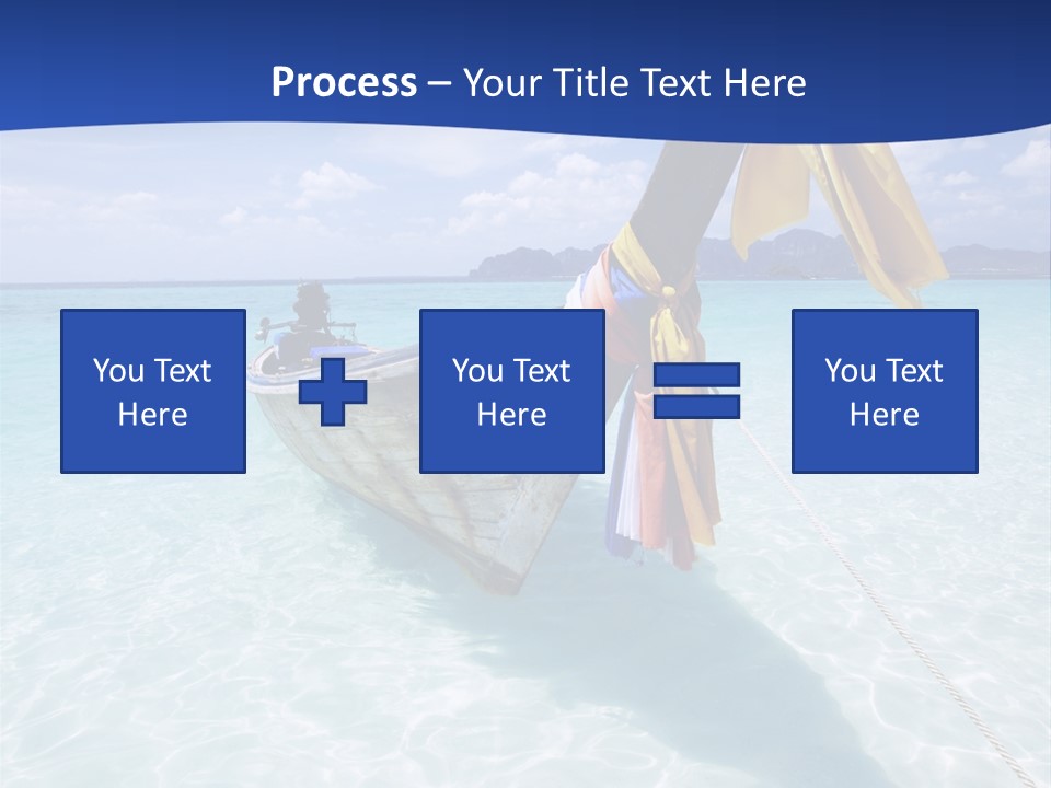 A Boat In The Water With A Blue Sky In The Background PowerPoint Template