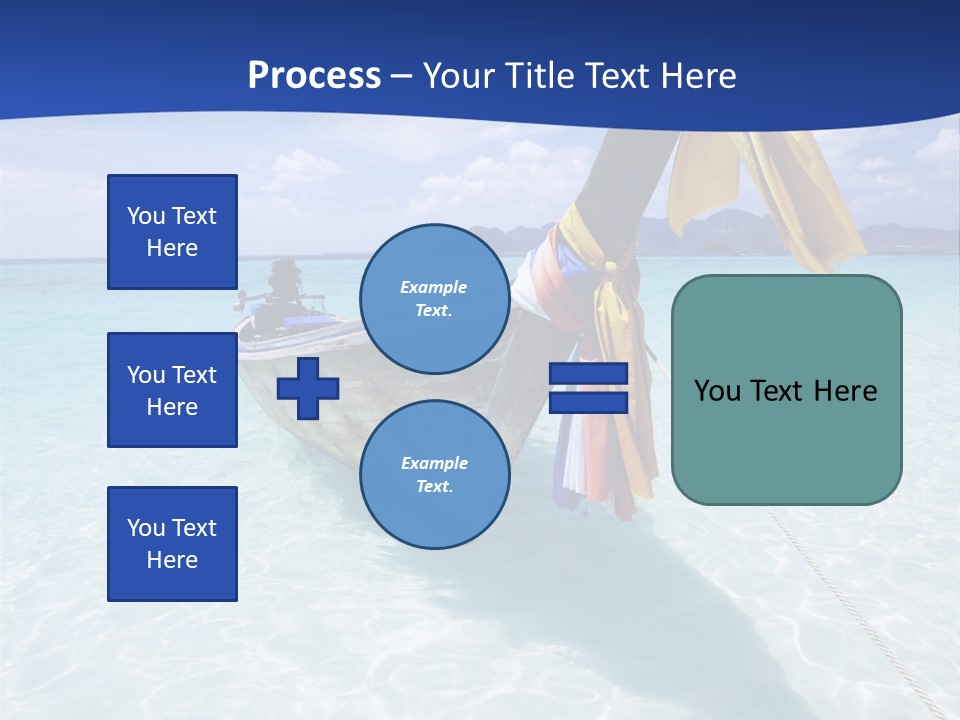 A Boat In The Water With A Blue Sky In The Background PowerPoint Template