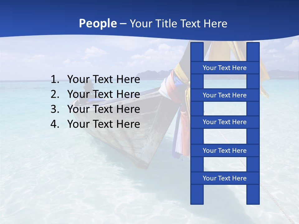 A Boat In The Water With A Blue Sky In The Background PowerPoint Template