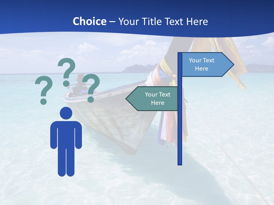 A Boat In The Water With A Blue Sky In The Background PowerPoint Template