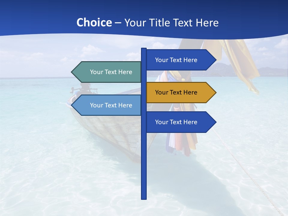 A Boat In The Water With A Blue Sky In The Background PowerPoint Template