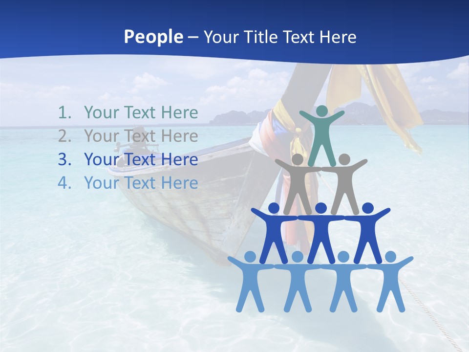 A Boat In The Water With A Blue Sky In The Background PowerPoint Template