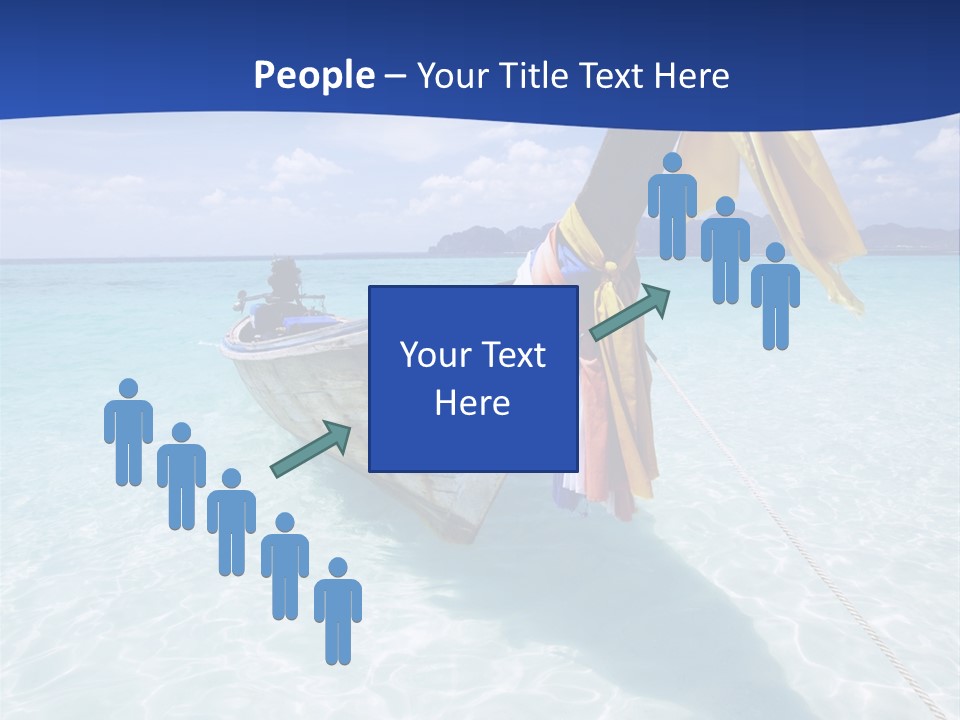 A Boat In The Water With A Blue Sky In The Background PowerPoint Template