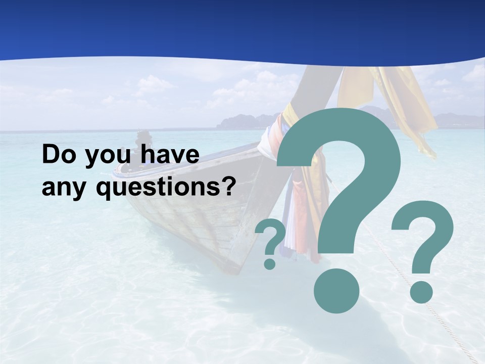 A Boat In The Water With A Blue Sky In The Background PowerPoint Template