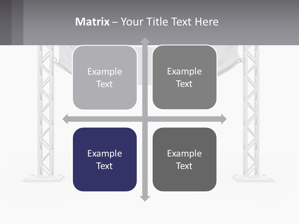 A White Stage With A Gray Banner On It PowerPoint Template