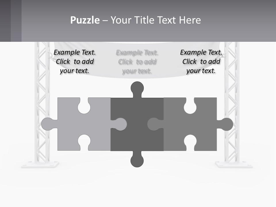 A White Stage With A Gray Banner On It PowerPoint Template