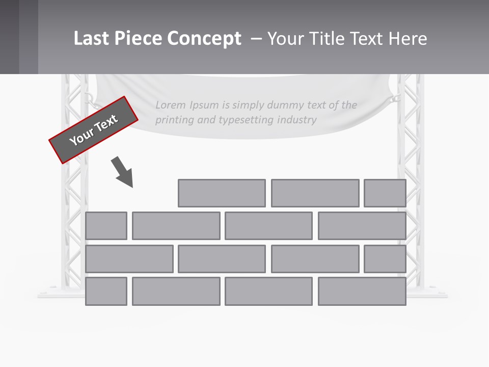 A White Stage With A Gray Banner On It PowerPoint Template