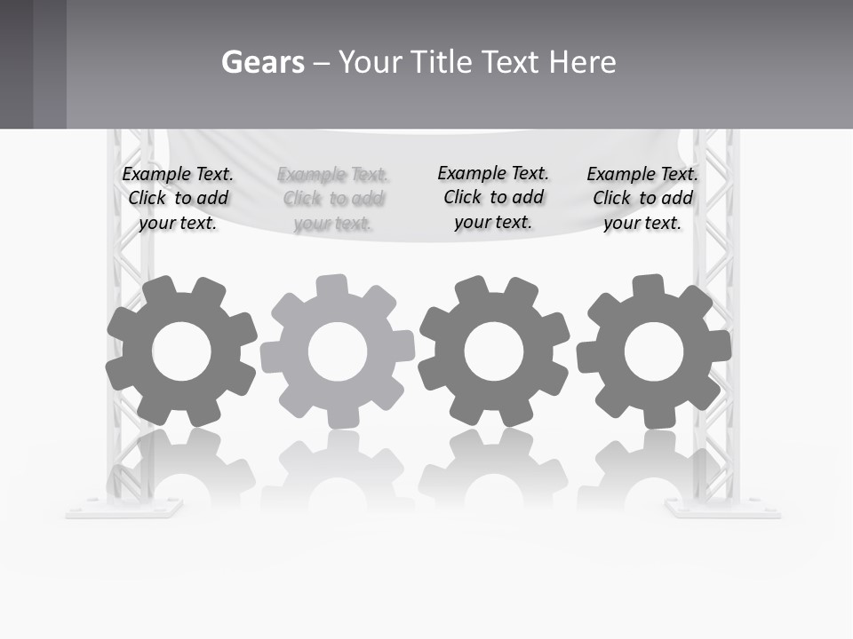 A White Stage With A Gray Banner On It PowerPoint Template