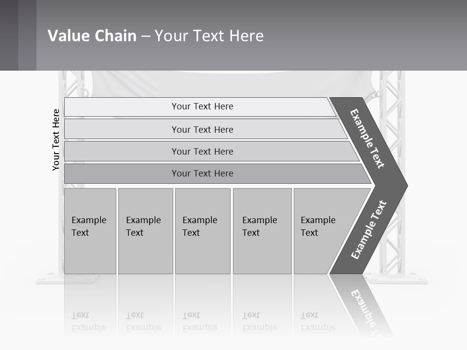 A White Stage With A Gray Banner On It PowerPoint Template