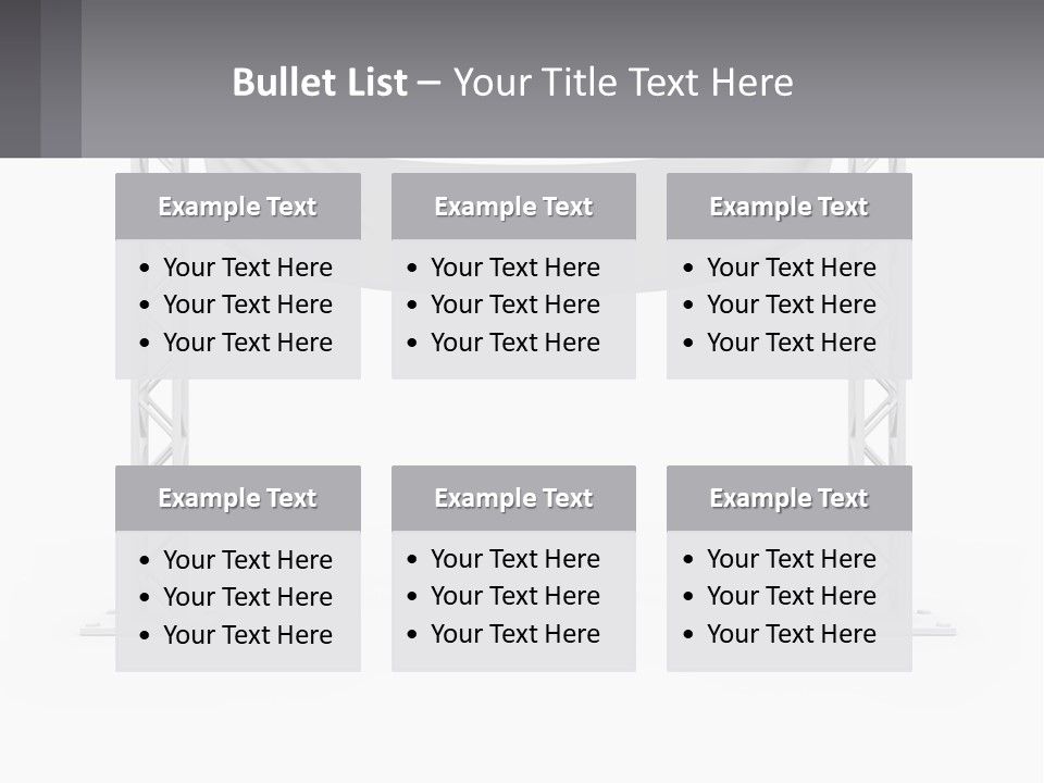 A White Stage With A Gray Banner On It PowerPoint Template