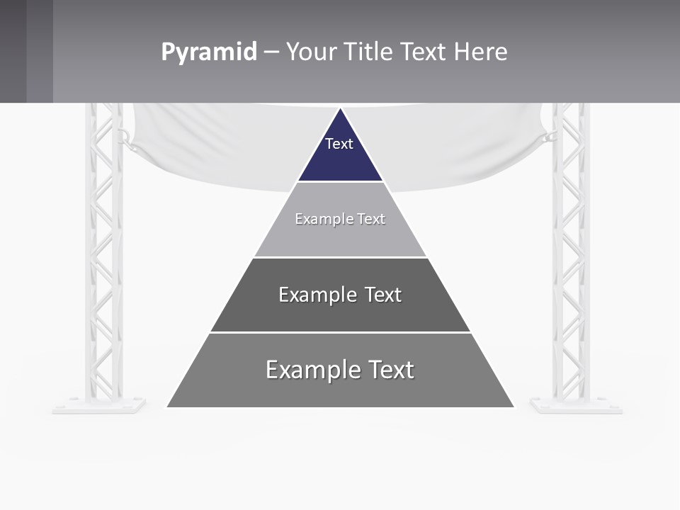 A White Stage With A Gray Banner On It PowerPoint Template