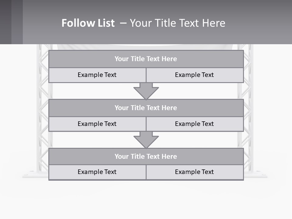 A White Stage With A Gray Banner On It PowerPoint Template
