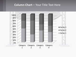 A White Stage With A Gray Banner On It PowerPoint Template