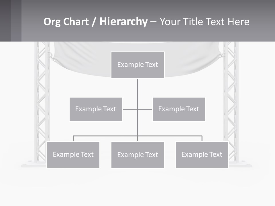 A White Stage With A Gray Banner On It PowerPoint Template