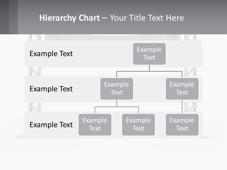 A White Stage With A Gray Banner On It PowerPoint Template