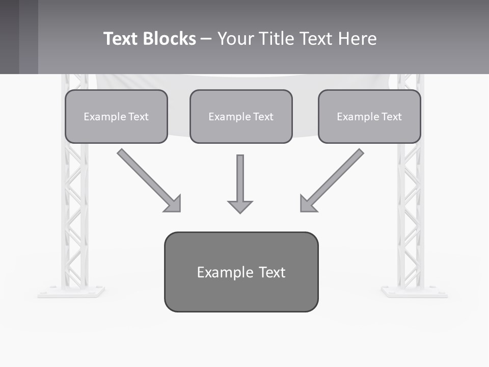 A White Stage With A Gray Banner On It PowerPoint Template