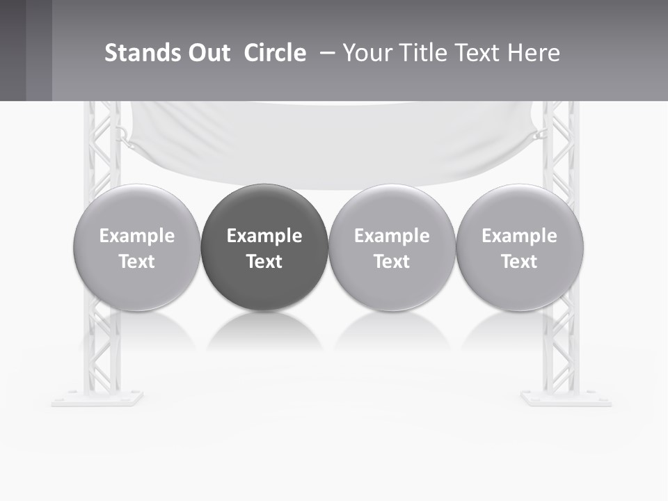 A White Stage With A Gray Banner On It PowerPoint Template