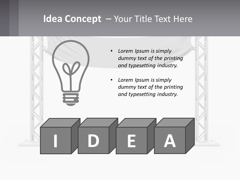 A White Stage With A Gray Banner On It PowerPoint Template