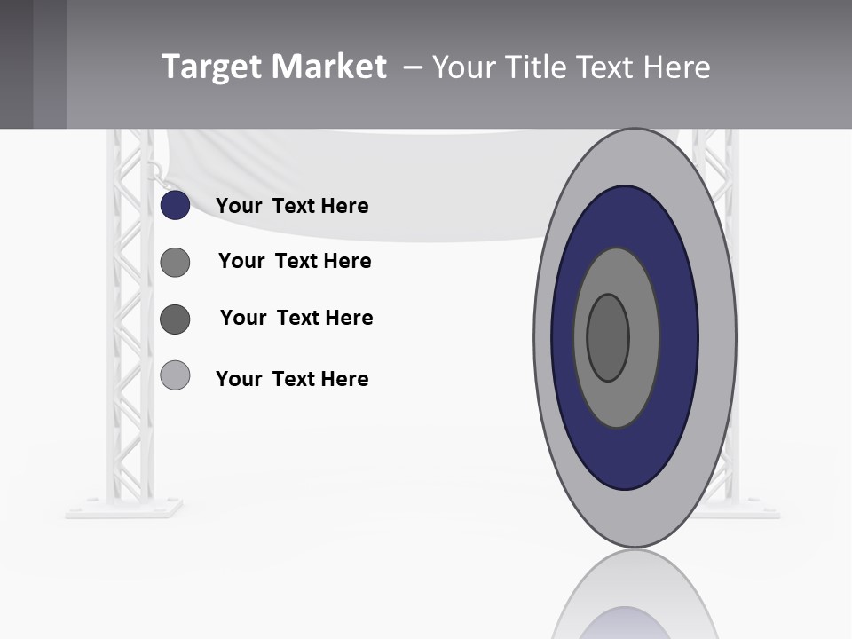 A White Stage With A Gray Banner On It PowerPoint Template