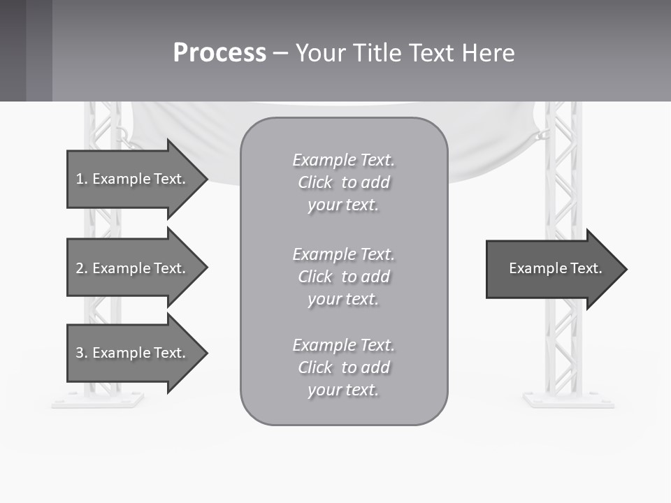 A White Stage With A Gray Banner On It PowerPoint Template