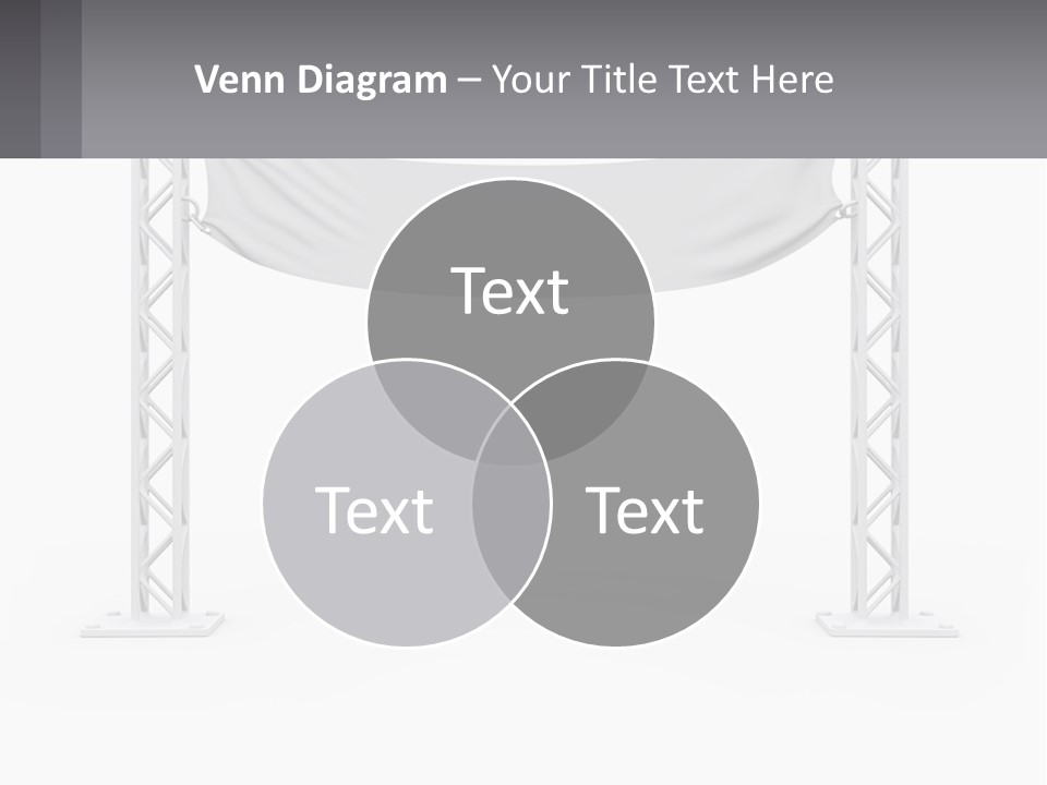 A White Stage With A Gray Banner On It PowerPoint Template