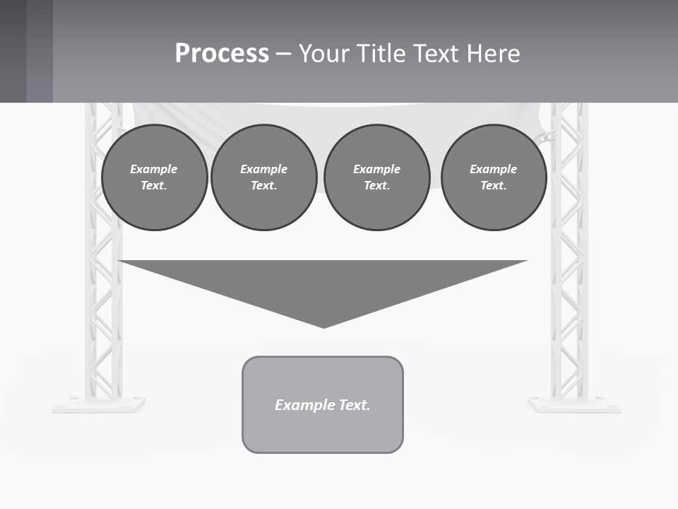 A White Stage With A Gray Banner On It PowerPoint Template