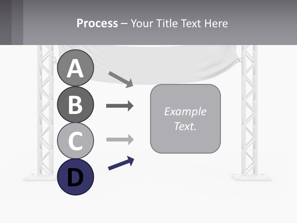 A White Stage With A Gray Banner On It PowerPoint Template