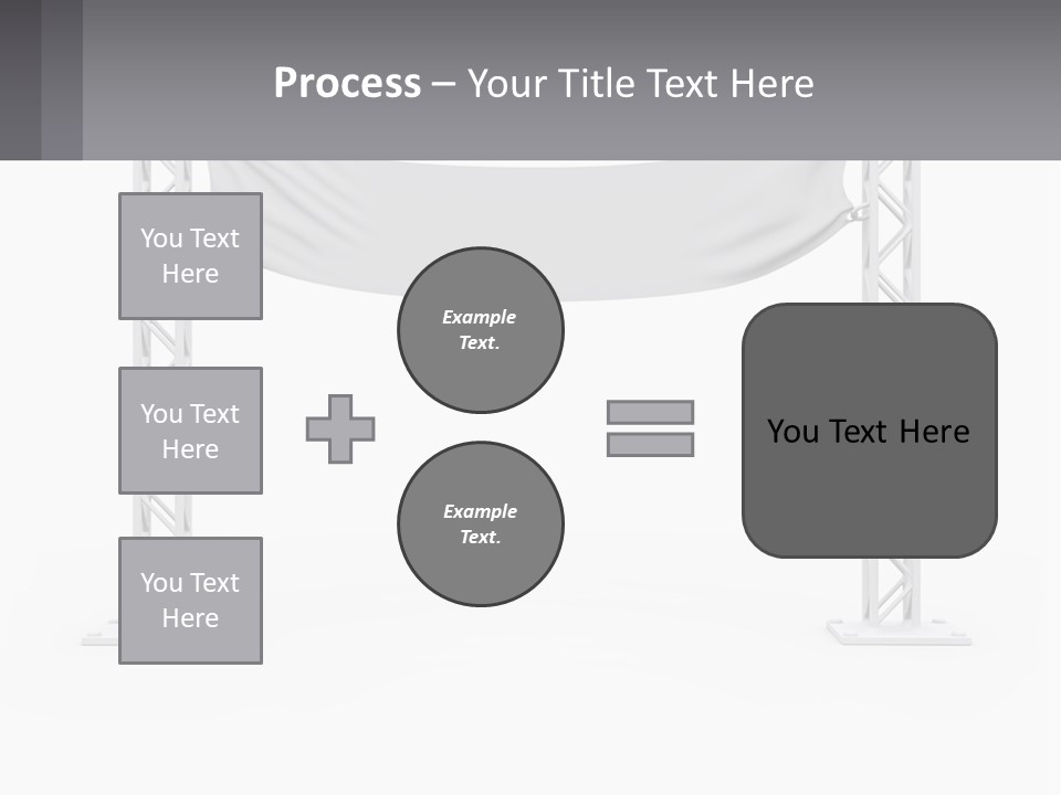 A White Stage With A Gray Banner On It PowerPoint Template