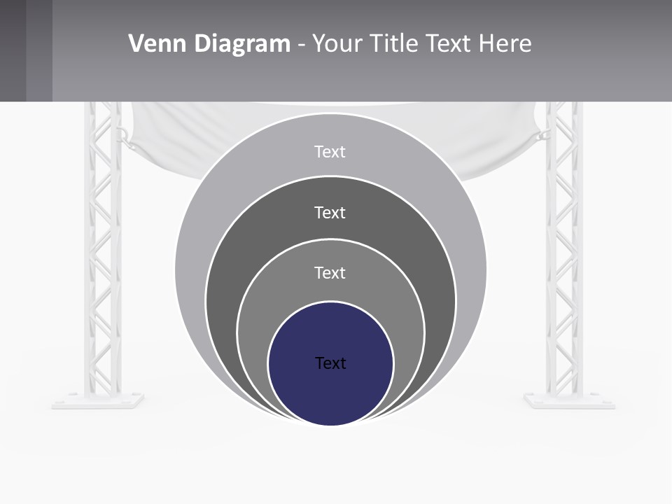 A White Stage With A Gray Banner On It PowerPoint Template