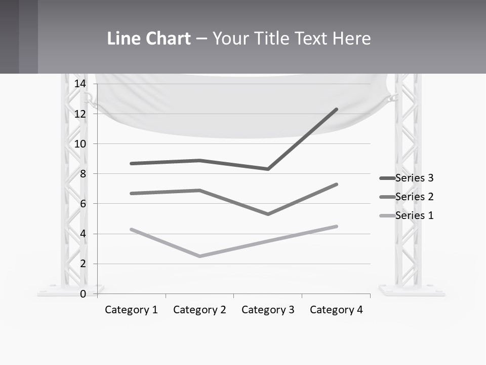 A White Stage With A Gray Banner On It PowerPoint Template