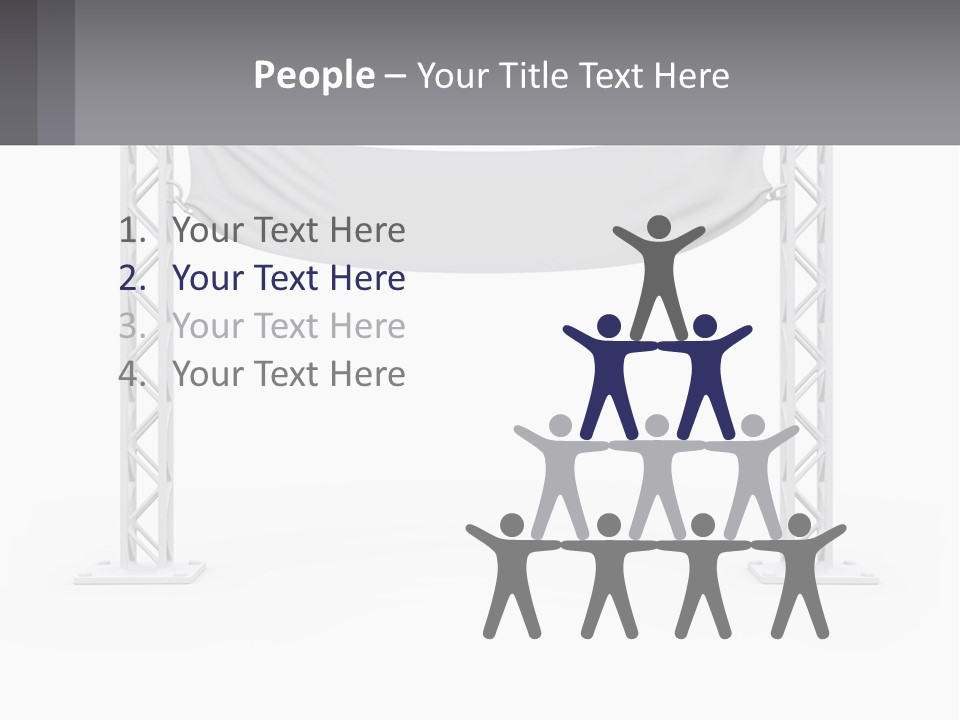 A White Stage With A Gray Banner On It PowerPoint Template