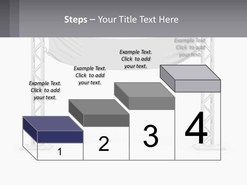 A White Stage With A Gray Banner On It PowerPoint Template