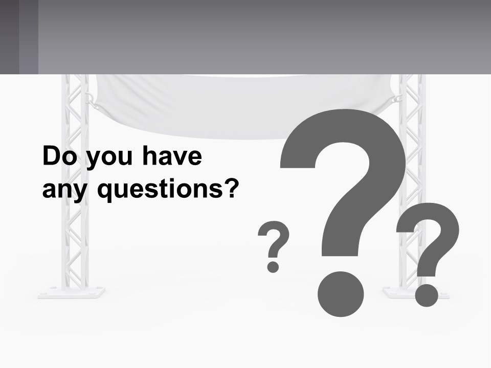 A White Stage With A Gray Banner On It PowerPoint Template