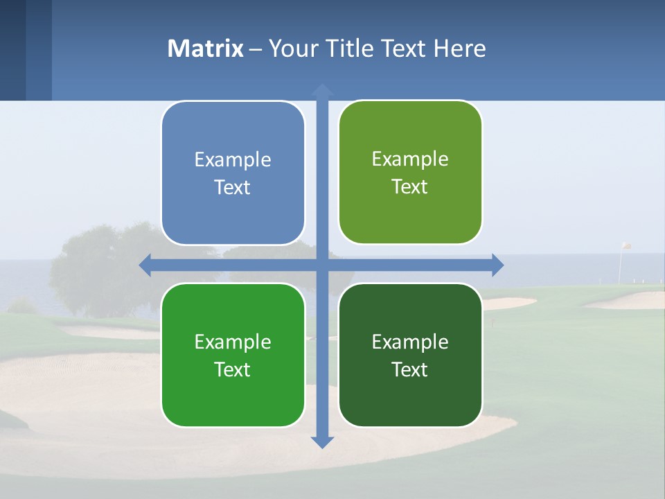 A Golf Course With A Tree And Water In The Background PowerPoint Template