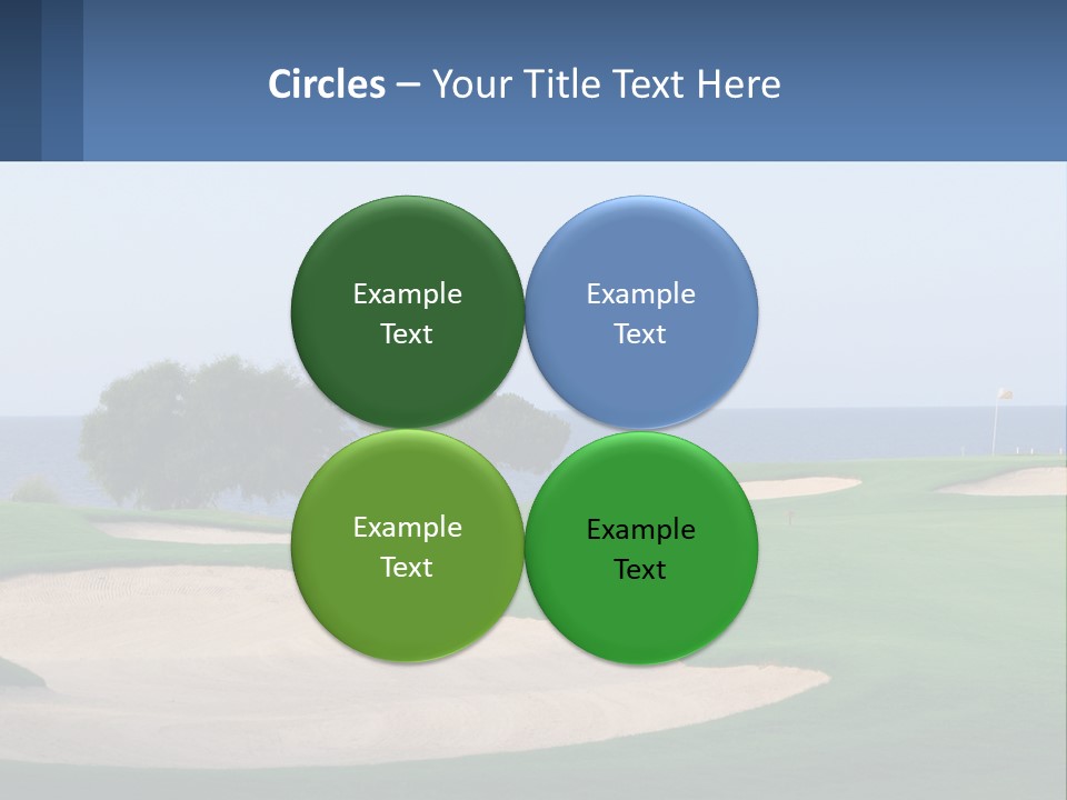 A Golf Course With A Tree And Water In The Background PowerPoint Template