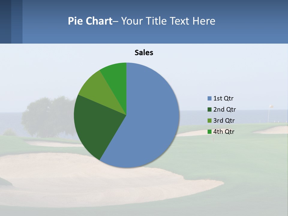 A Golf Course With A Tree And Water In The Background PowerPoint Template