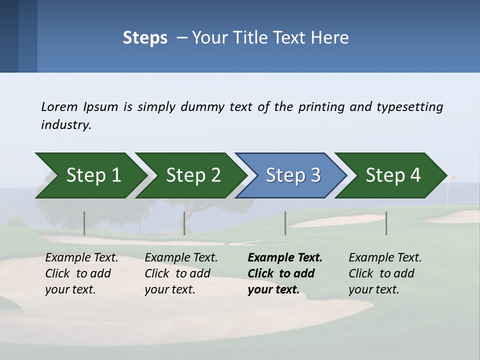 A Golf Course With A Tree And Water In The Background PowerPoint Template