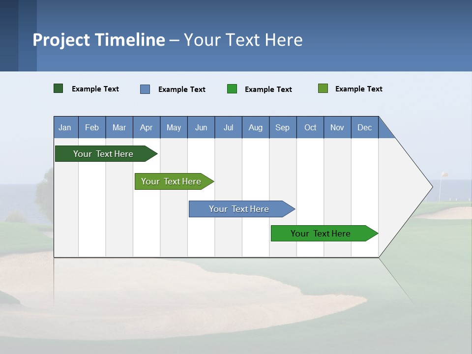 A Golf Course With A Tree And Water In The Background PowerPoint Template
