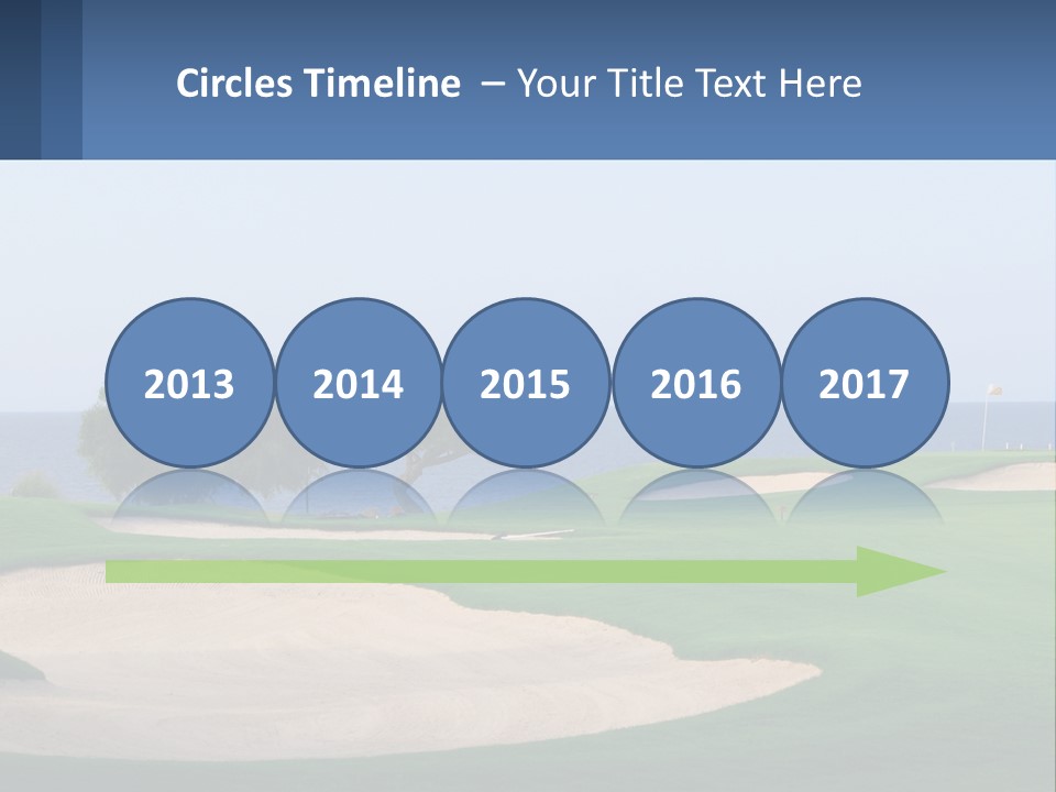 A Golf Course With A Tree And Water In The Background PowerPoint Template