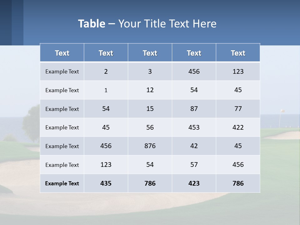 A Golf Course With A Tree And Water In The Background PowerPoint Template
