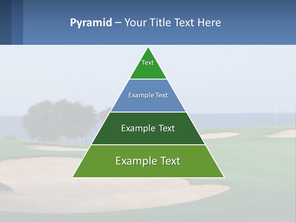 A Golf Course With A Tree And Water In The Background PowerPoint Template