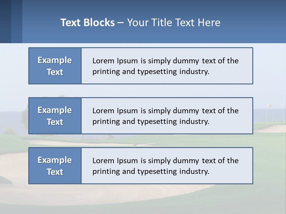 A Golf Course With A Tree And Water In The Background PowerPoint Template