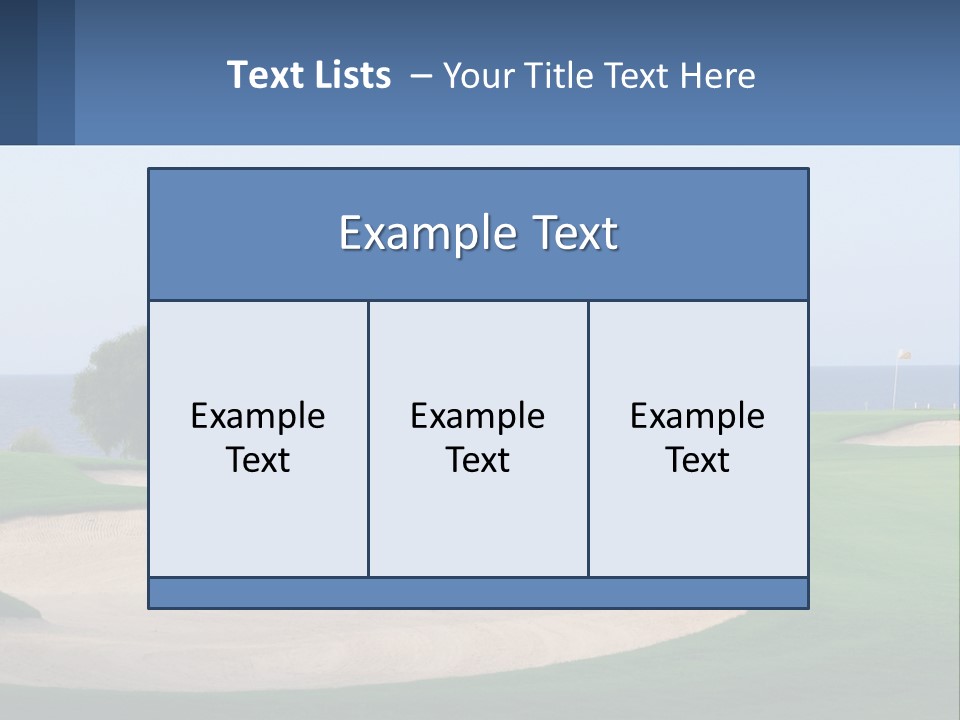 A Golf Course With A Tree And Water In The Background PowerPoint Template