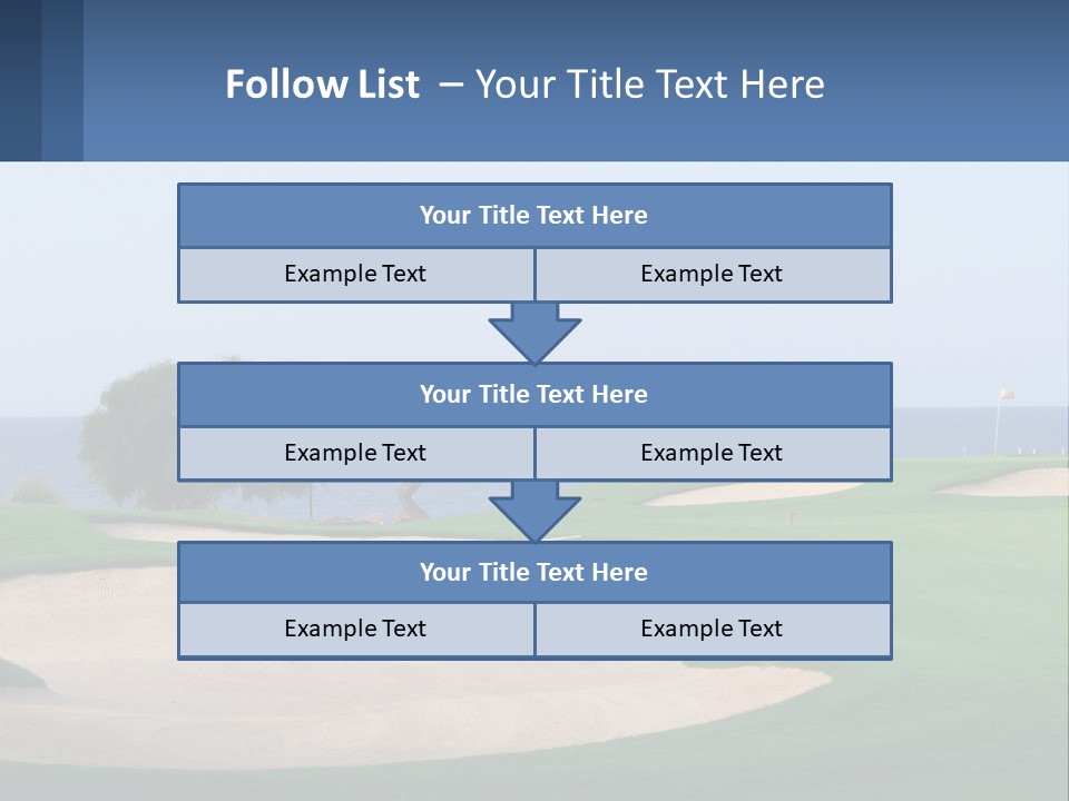 A Golf Course With A Tree And Water In The Background PowerPoint Template