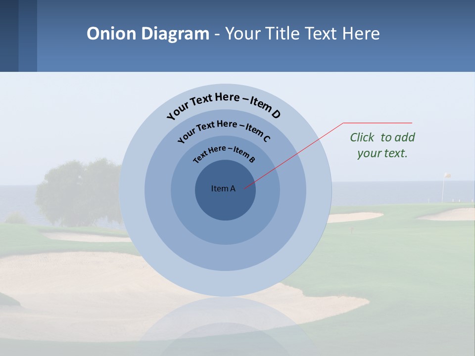 A Golf Course With A Tree And Water In The Background PowerPoint Template