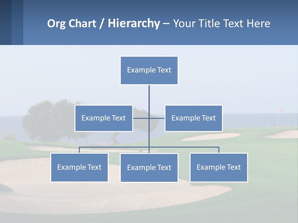 A Golf Course With A Tree And Water In The Background PowerPoint Template