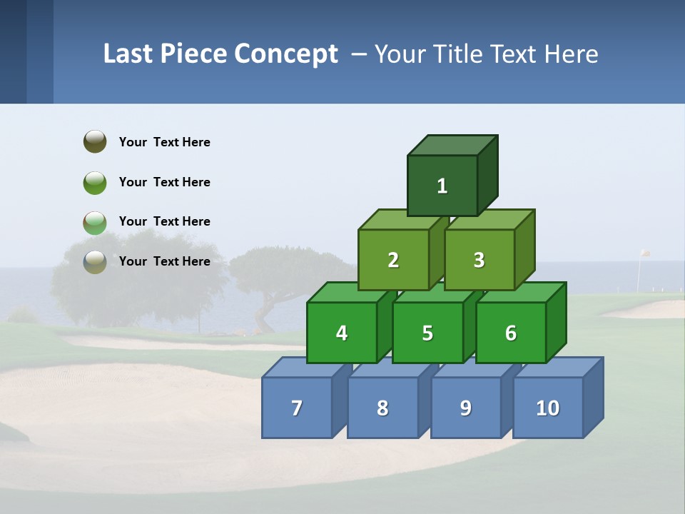 A Golf Course With A Tree And Water In The Background PowerPoint Template